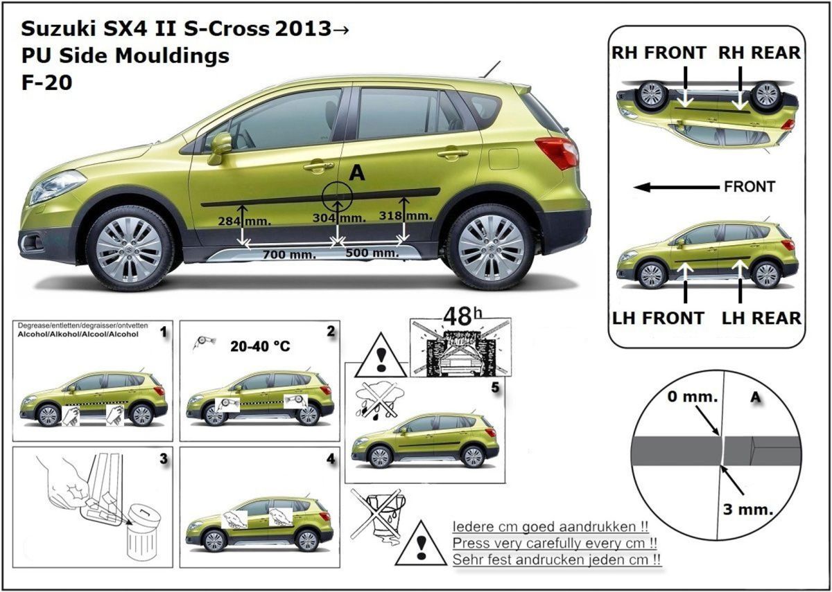 Listwy Boczne Na Drzwi Ochronne Suzuki Sx S Cross